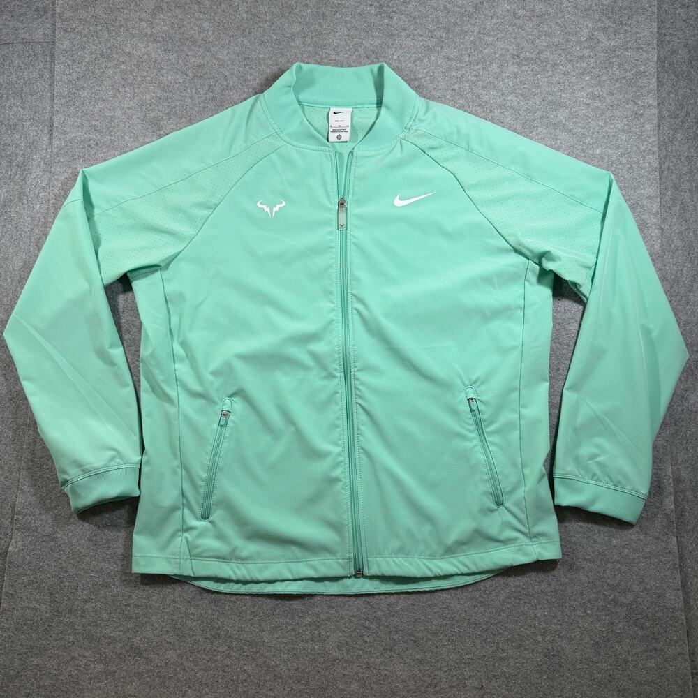 Nike Court Rafa Nadal Tennis Jacket Mens XL Mint Green Full Zip Dri-Fit Training